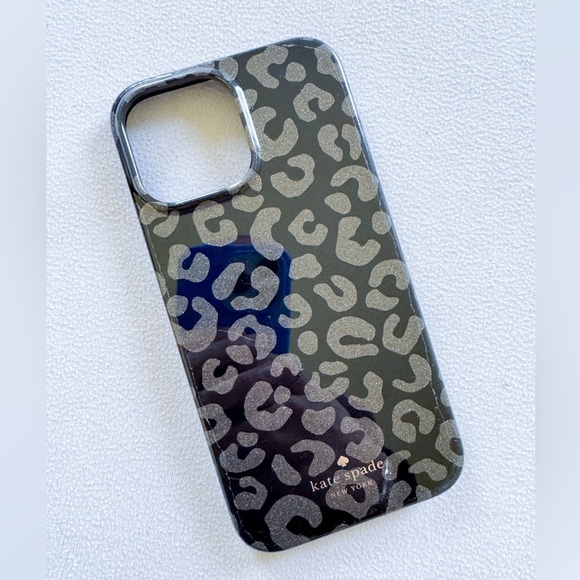 Kate Spade Black Leopard Print Phone Case - Picture 2 of 5